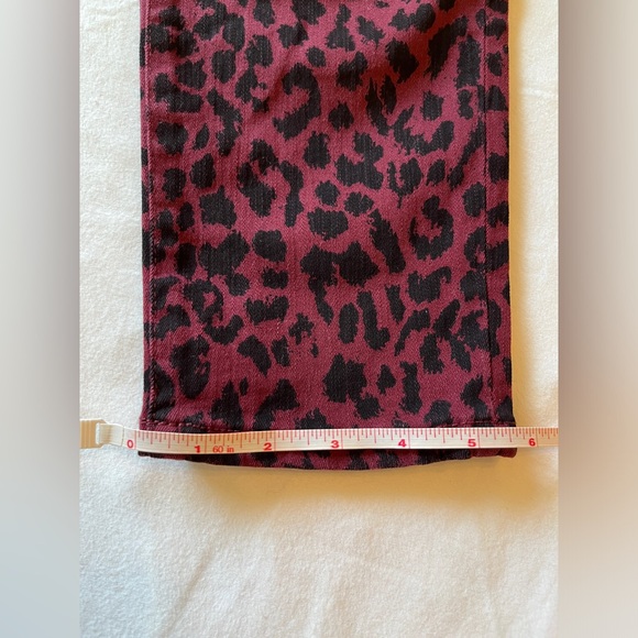 Social Standard by Sanctuary Ankle Skinny “Cheetah” Jeans Size 10 Deep Red NWT - Picture 9 of 10